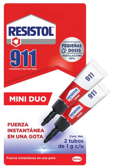 AMAZON: Resistol 911 Mini Duo adhesivo instantáneo, especial para usos de emergencia y reparación, adhiere amplia gama de materiales, 2X1g - Amazon