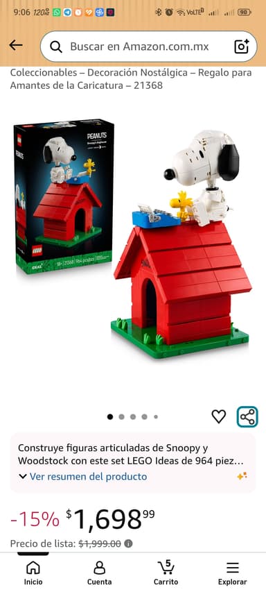 Amazon Lego Ideas Peanuts: Casita de Snoopy - Amazon