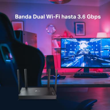 Amazon - Tp Link Archer BE220 Router WiFi 7 BE3600 Doble Banda hasta 3.6Gbps - 1 WAN + 4 LAN Gigabit - Latencia Ultrabaja - Controles parent - Amazon