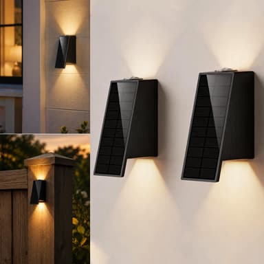 Amazon: Paquete de 2 Luces solares de Pared para Exteriores - Amazon