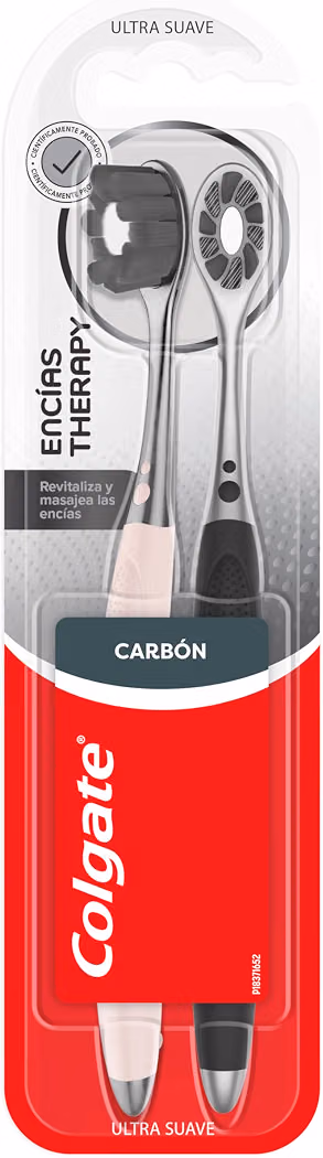 Amazon: Colgate Cepillo Dental Encías Therapy Charcoal Cerdas Suaves 2 piezas (planea y ahorra) - Amazon