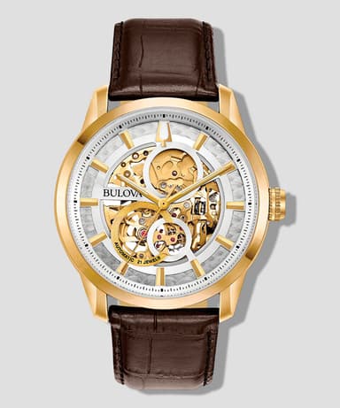 El Palacio de Hierro: Bulova Reloj para Hombre Sutton Casual, Dorado, Café - El Palacio De Hierro