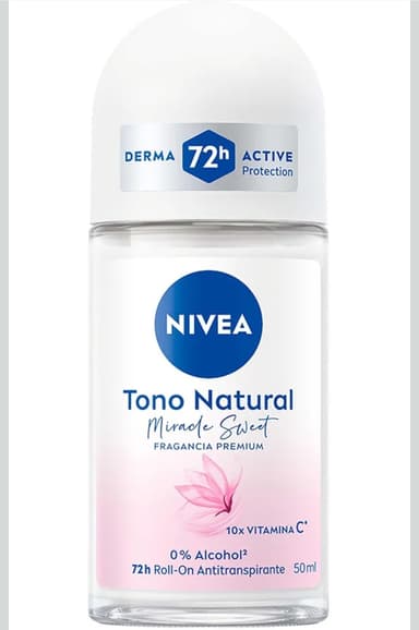 Amazon: $23 al 3X2 ||| NIVEA Desodorante Antitranspirante Tono Natural Miracle Sweet Roll-On 50ml, Para Mujer - Amazon