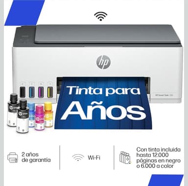 Amazon: HP Impresora Multifuncional Smart Tank 580, Tinta Continua, Color, Wi-Fi, 2 años de Garantía - Amazon