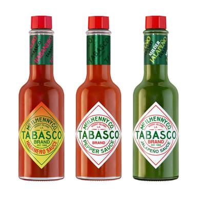 Amazon: TABASCO, Tripack Salsa Original + Jalapeño + Habanero, Picante Ideal para Comida y Snacks, Gluten Free, Botellas de 60 ml - Amazon
