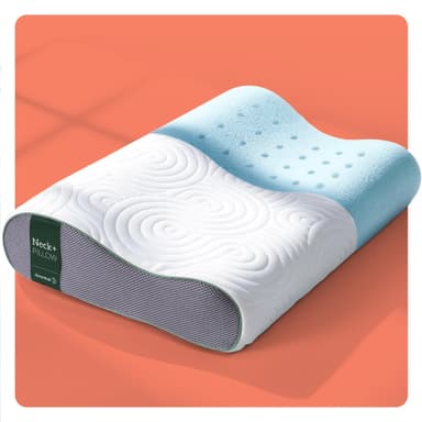 Amazon: Dreamlab Neck+ Pillow | Almohada Cervical de Memory Foam con Gel | Firmeza: Suave | Tamaño Estándar (54.5cm x 35.5cm) - Amazon