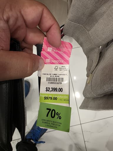 Liverpool, Tommy Hilfiger, 70% de descuento sobre lo ya rebajado. "Pantalones de vestir" - Liverpool