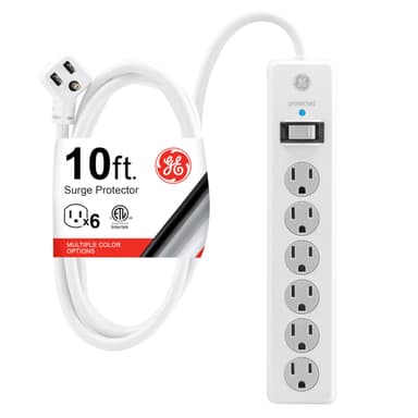 Amazon: GE Multicontactos 6 Salidas Con Supresor De Picos, Enchufe Plano, 3 Metros (10 Pies)800 Julios,1 pza.90 días gratis de Amazon Music - Amazon