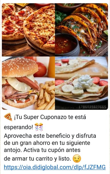 DiDi Food: Nuevo cupón de envío gratis + $30 pesos de descuento en tu pedido sin mínimo de compra - DiDi Food
