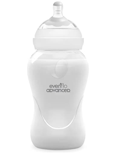 Amazon: 2x1 Evenflo Advanced Biberón Advanced Anticólicos Avanzado, Cuello Ancho, Transparente, 270ml, Silicón,,Doble Válvula, Flujo Med - Amazon