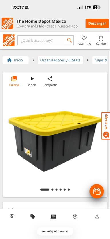 HOME DEPOT: Caja de plástico de uso rudo 102 l negro - Home Depot