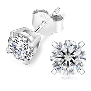 Amazon: Aretes de moissanita en Plata 925 con baño de oro blanco, para los que no nos alcanza la quincena en adquirir aretes con diamantes - Amazon