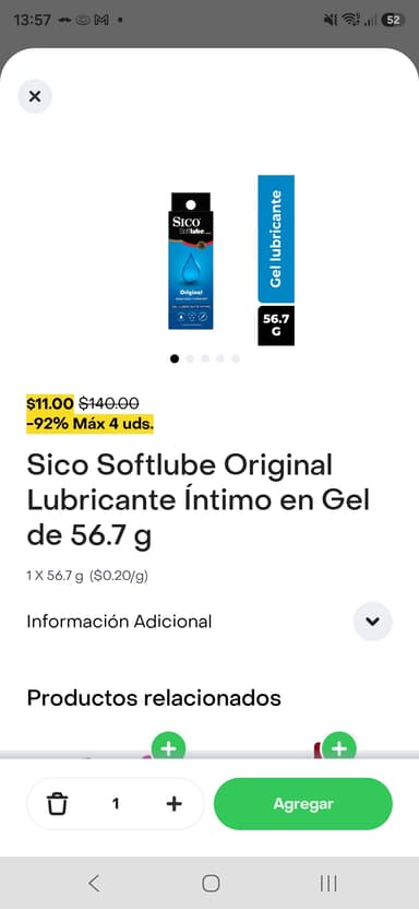 Rappi: Lubricante Sico softlube original Rappi Turbo - Rappi
