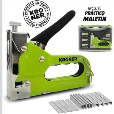 Amazon: Kroner Engrapadora Metálica 3 en 1 Manual con Maletín y 600 Grapas - Amazon