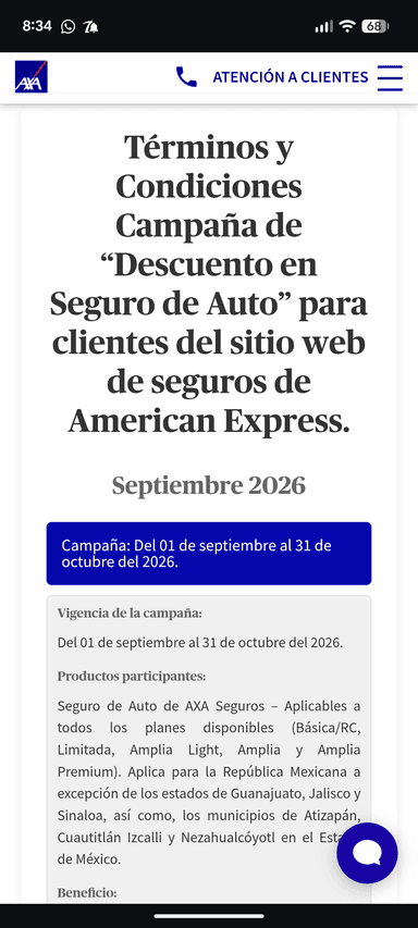 AXA Seguro de Auto: hasta 25% de descuento — Vigente hasta el 31 de octubre - AXXA Seguros