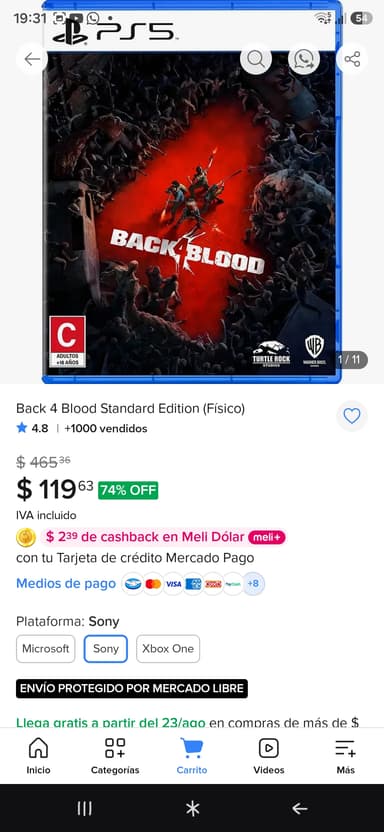 Mercado Libre: Back 4 blood PS5 - Mercado Libre