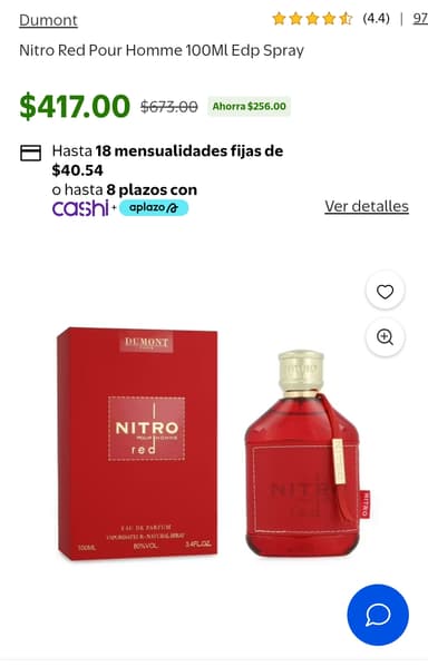 Walmart: Nitro Red Pour Homme 100Ml Edp Spray - Walmart
