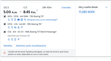 [American Airlines] Vuelo a Osaka Japon 2 escalas, y necesitas Visa pero barato como la carne de gato
