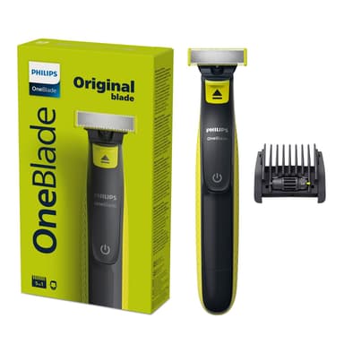 Amazon: Philips OneBlade Afeitadora y Recortadora Eléctrica de Barba para Hombre Uso seco y húmedo , Incluye peine ajustable 5 en 1 - Amazon