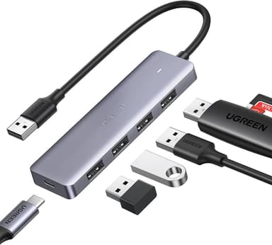 Amazon: UGREEN Hub USB 3.0, Adaptador de USB 3.0 4 Puertos SuperSpeed 5Gbps, 15 CM - Amazon