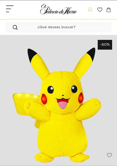 El Palacio de Hierro: Pokemon Peluche de Pikachu con sonido y luces - El Palacio De Hierro