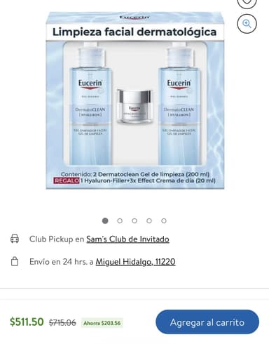 Sam's Club: Jabon Facial Eucerin DermatoClean Gel Limpiador - Sam's Club