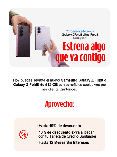 Samsung Store Santander: Hasta 30% OFF en el nuevo Galaxy Z Flip8 + CUPONES - Samsung Store