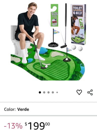 Amazon: Mini Golf Portátil para Baño, Regalo de Broma Ideal - Amazon