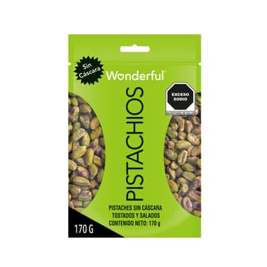 Amazon: Wonderful Pistachios, Pistaches Sin Cáscara, Tostado Con Sal, 170g, Bolsa Resellable, Snack. - Planea y Ahorra - Amazon