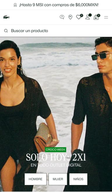 Lacoste: 2x1 en todo outlet digital - Lacoste