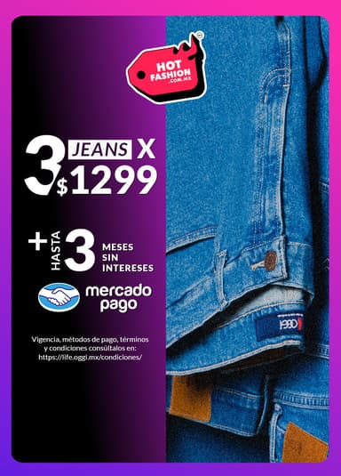 Oggie Jeans: 3 pantalones por 1299 + 3MSI - Oggi