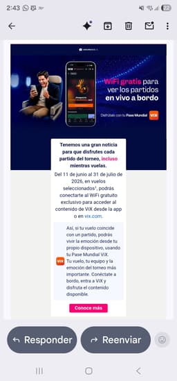 Aeroméxico: acceso a VIX en su red gratis en el mundial