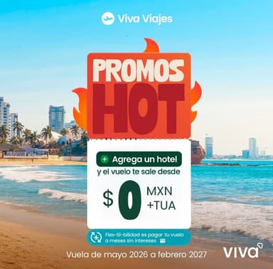 VivaAerobus: Vuela de Mayo 2026 a Febrero 2027 por $0 + TUA - Vivaaerobus