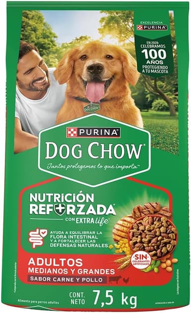 Amazon: Croquetas Purina Dog Chow Adulto Mediano y Grande Sabor Carne y Pollo 7.5Kg | Planea y Ahorra - Amazon