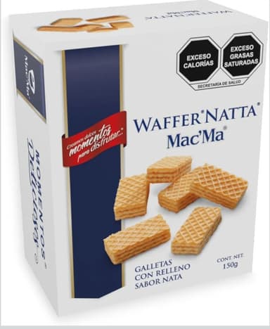 Amazon: Mac´Ma Galletas Waffer Natta 150 g precio c/u comprando 3 - Amazon