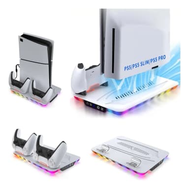 Mercado Libre: Base de Carga y Refrigeración RGB para PS5 / PS5 Slim | Doble Carga - Mercado Libre