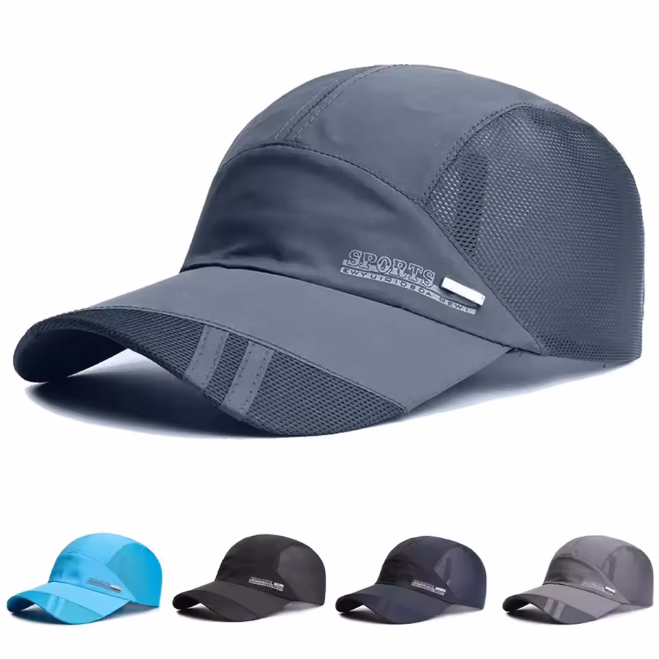 AliExpress: 2x Gorra deportiva genérica, pedí azul, con monedas y cupón de vendedor. - AliExpress