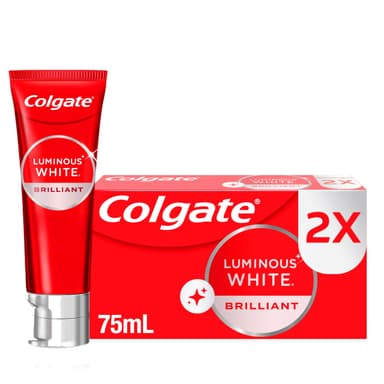 Amazon: Colgate Pasta Dental Blanqueadora Luminous White Brilliant White 2x75 ml comprando 9 y una sopa de fideo | Planea y Ahorra - Amazon