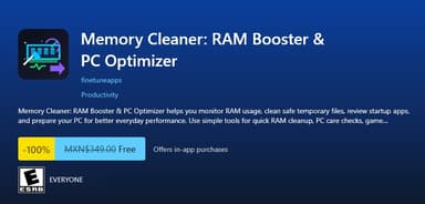 Microsoft Store: Memory Cleaner RAM Booster & PC Optimizer