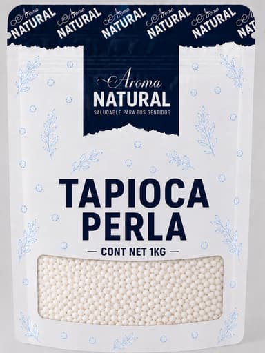 AMAZON: Aroma Natural | Tapioca Perla 1 kg, Vegana | Para Bubble Tea, Postres y Bebidas - Amazon