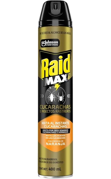 Amazon. Raid Max insecticida en aerosol mata cucarachas e insectos rastreros 400 ml. Planea y ahorra + 3x2 - Amazon