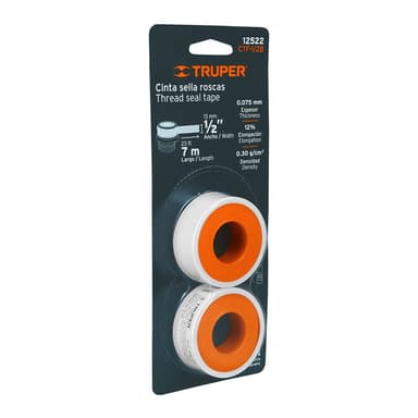 Amazon: Truper CTF-1/2B, Cinta sella roscas, uso general, 7 m, en blister - Amazon