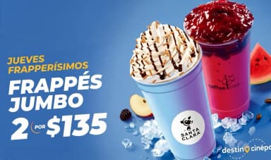 Cinépolis: 2 Frappes Jumbo x $135 - Cinépolis