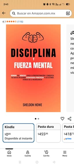 Amazon: Libro digital: Disciplina y fuerza mental