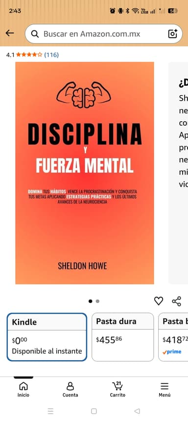 Amazon: Libro digital: Disciplina y fuerza mental - Amazon