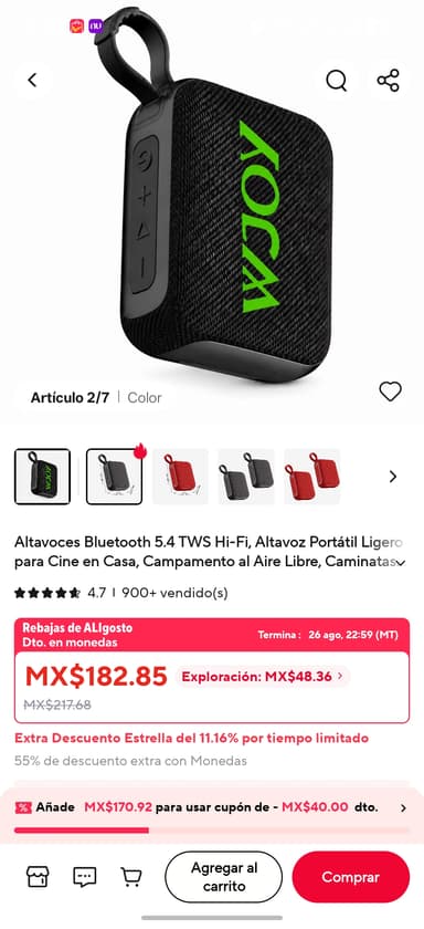 AliExpress - Altavoces Bluetooth 5.4 TWS Hi-Fi, Portátil, Ligero (cupones vendedor y monedas) - AliExpress