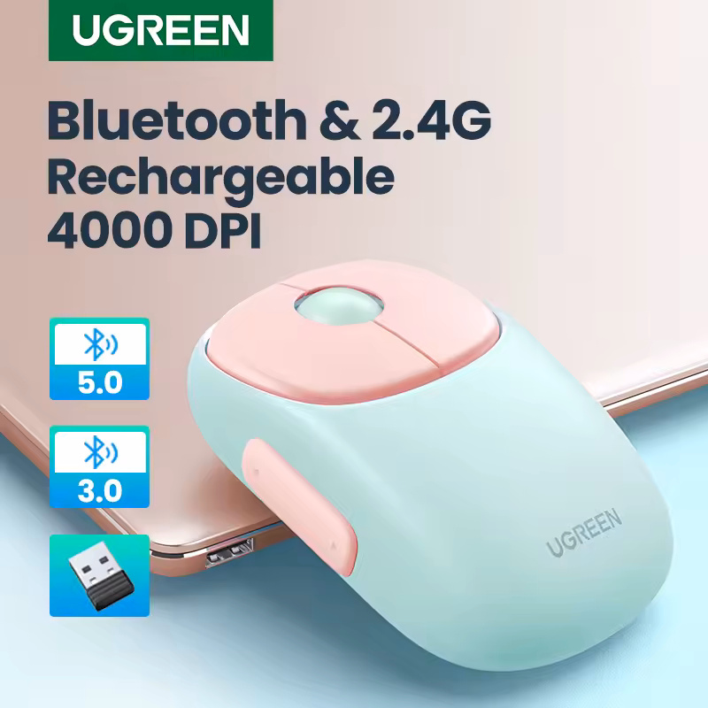 AliExpress | Mouse inalámbrico UGREEN, recargable, 4000 DPI, ratón Bluetooth de carga para MacBook, iPad, tableta y portátil | Monedas - AliExpress