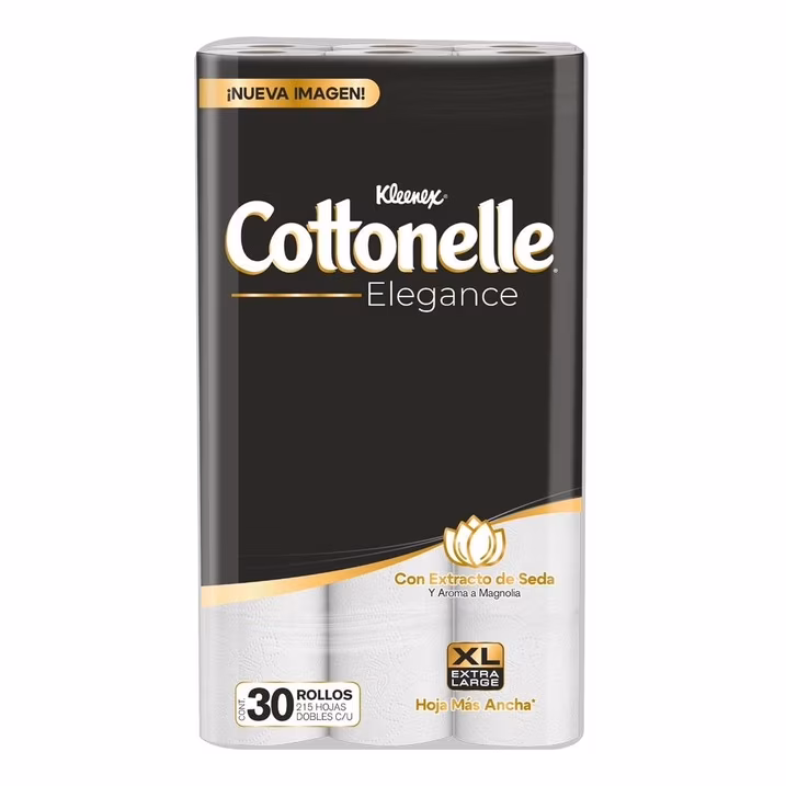 Walmart: Papel higiénico Kleenex Elegance Cottonelle 30 rollos c/u | (2 x $334.40 | $167.2c/u) - Walmart