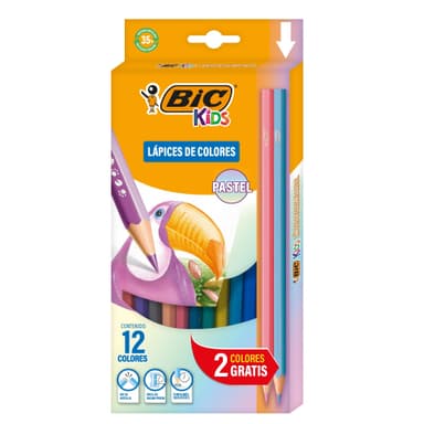 Amazon: Lápices de Colores, BIC Kids Pastel 14 piezas - Amazon