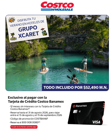 COSTCO: XCARET Todo incluido con Tarjeta de Crédito Costco Banamex - Xcaret